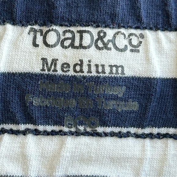 Toad & Co Skirt Navy & White Striped A-Line with Drawstring Waist Women’s Medium - Picture 3 of 6